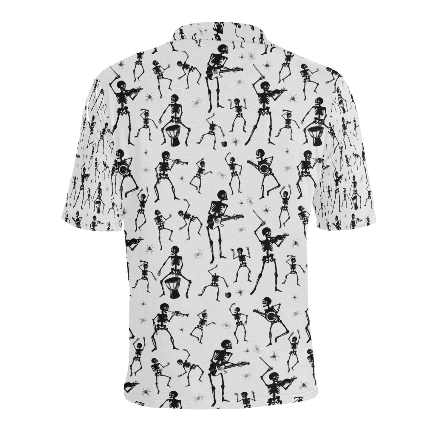Skeleton Music Player Print Design LKS303 Men Polo Shirt