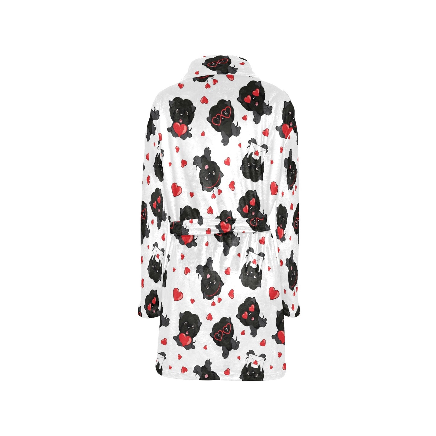 Affenpinscher Pattern Print Design 01 Women's Fleece Robe