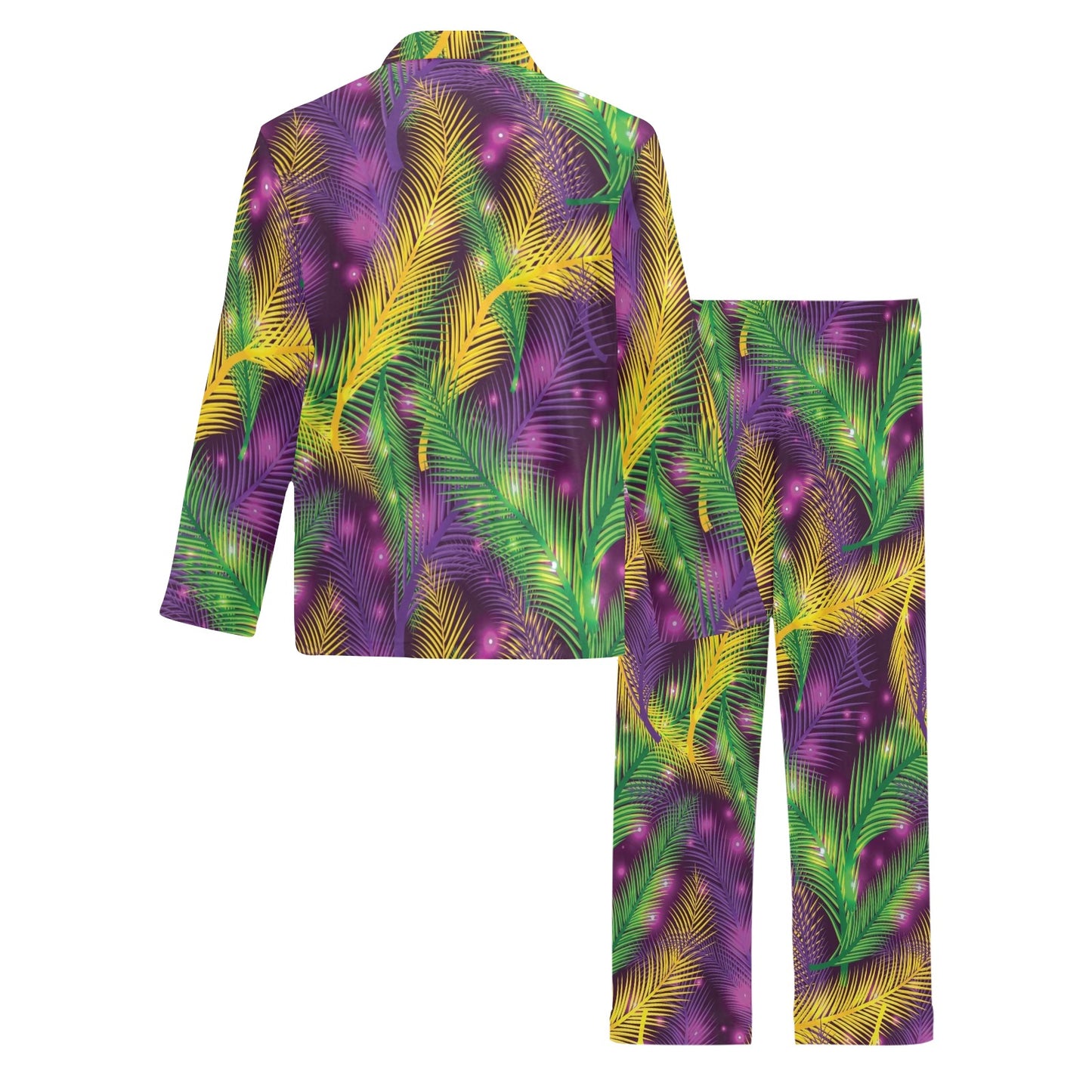 Mardi Gras Pattern Print Design 09 Men's Long Pajama Set