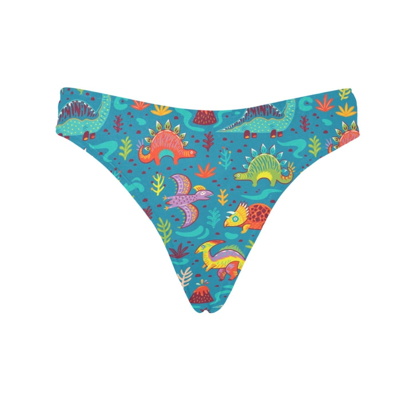 Dinosaur Cartoon Style Women's Thongs