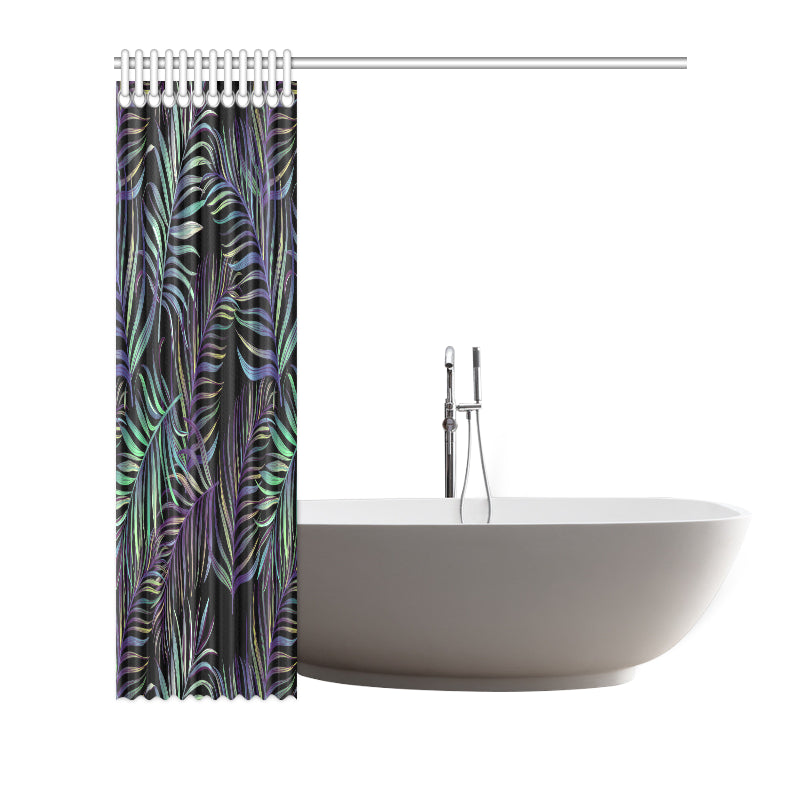 Tropical Palm Leaves Pattern Brightness Shower Curtain