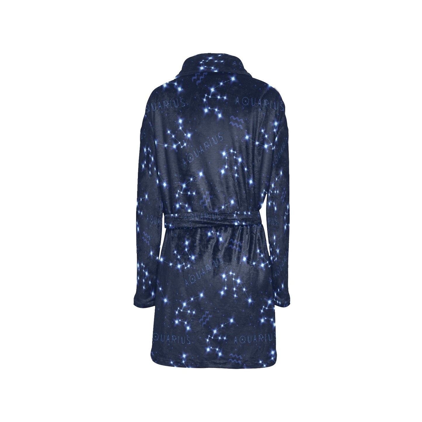 Aquarius Zodiac Pattern Print Design 02 Women's Fleece Robe