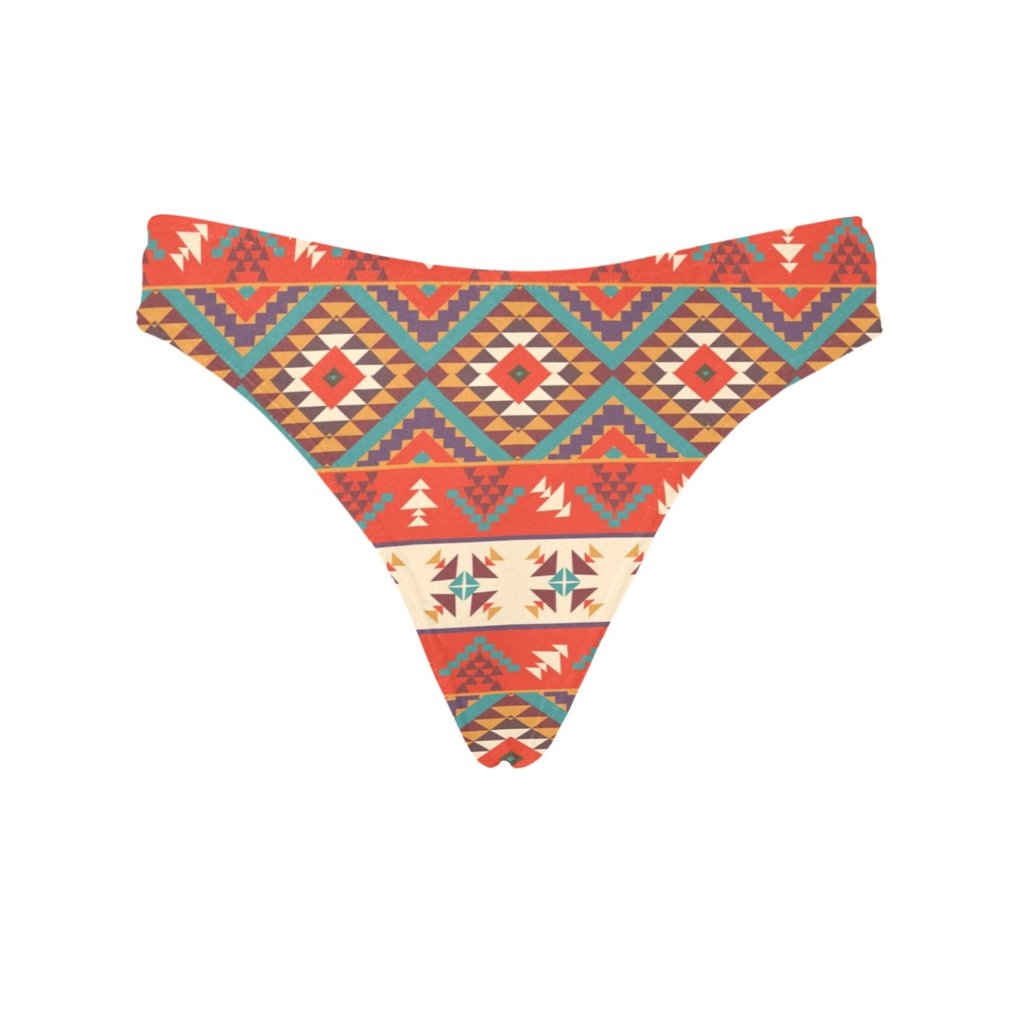Aztec Red Print Pattern Women's Thongs
