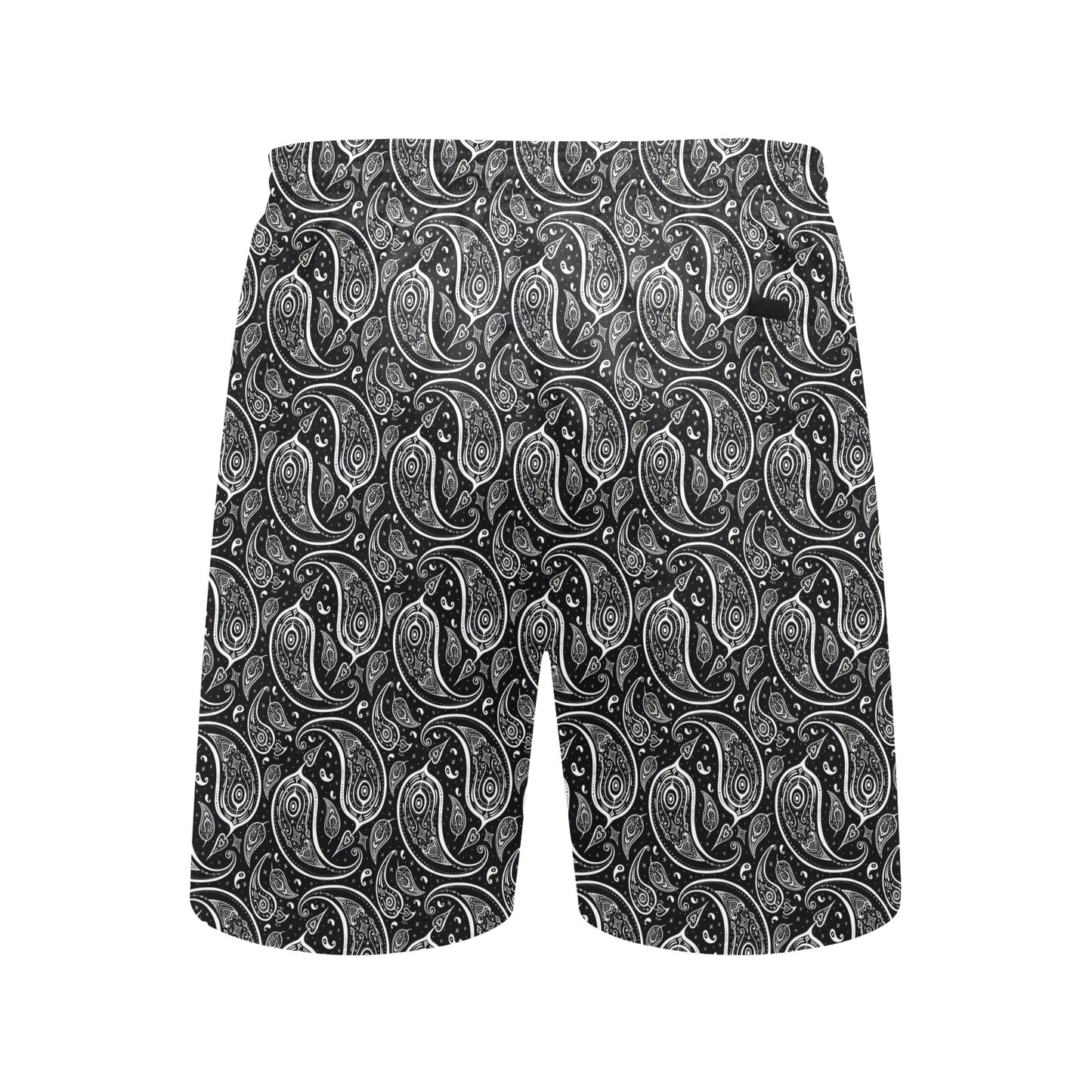 Paisley Black Design Print Men's Swim Trunks Beach Shorts