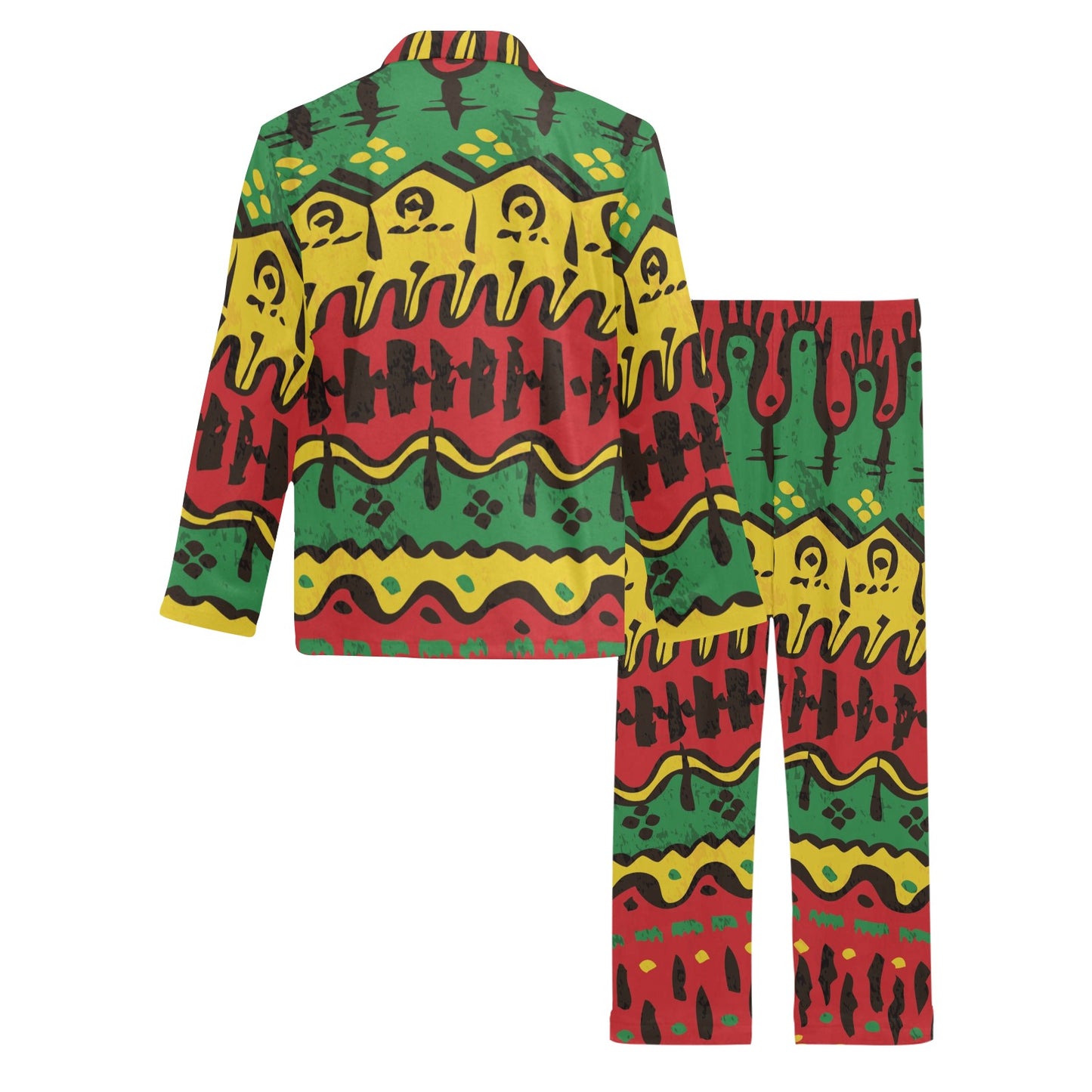 Rasta Pattern Print Design A01 Men's Long Pajama Set