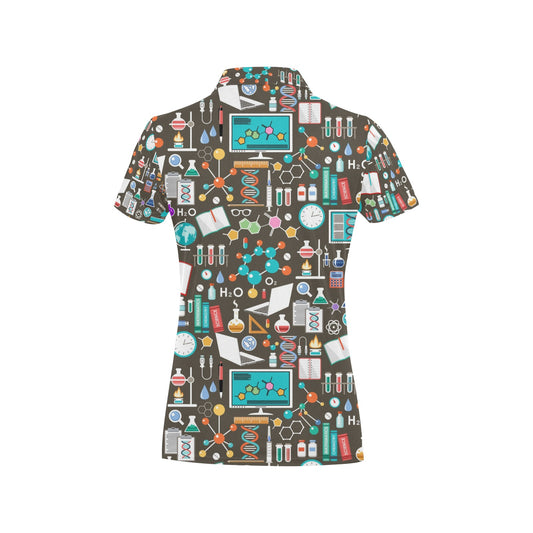 Science Print Design LKS303 Women's Polo Shirt