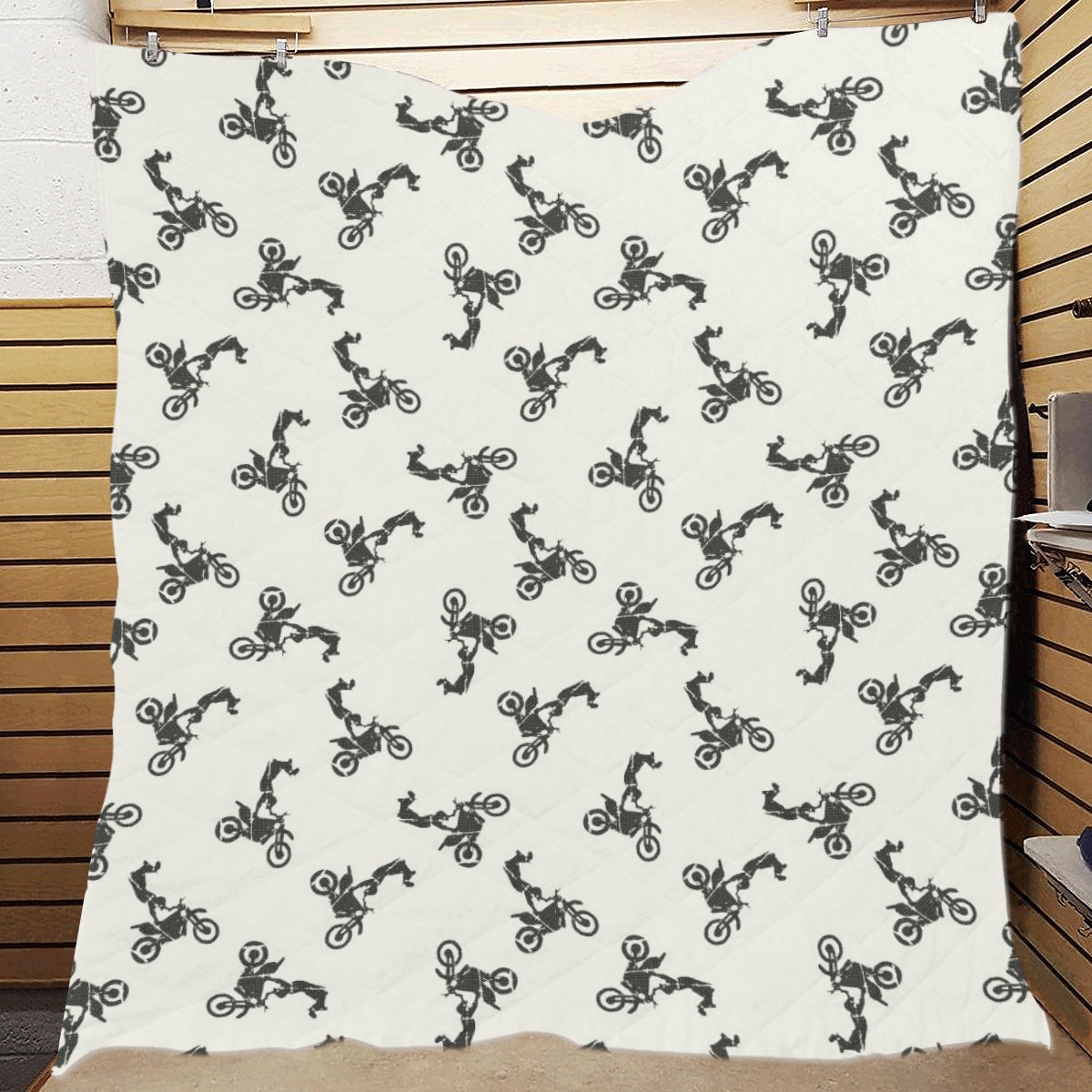 Motocross Pattern Print Design 03 Premium Quilt