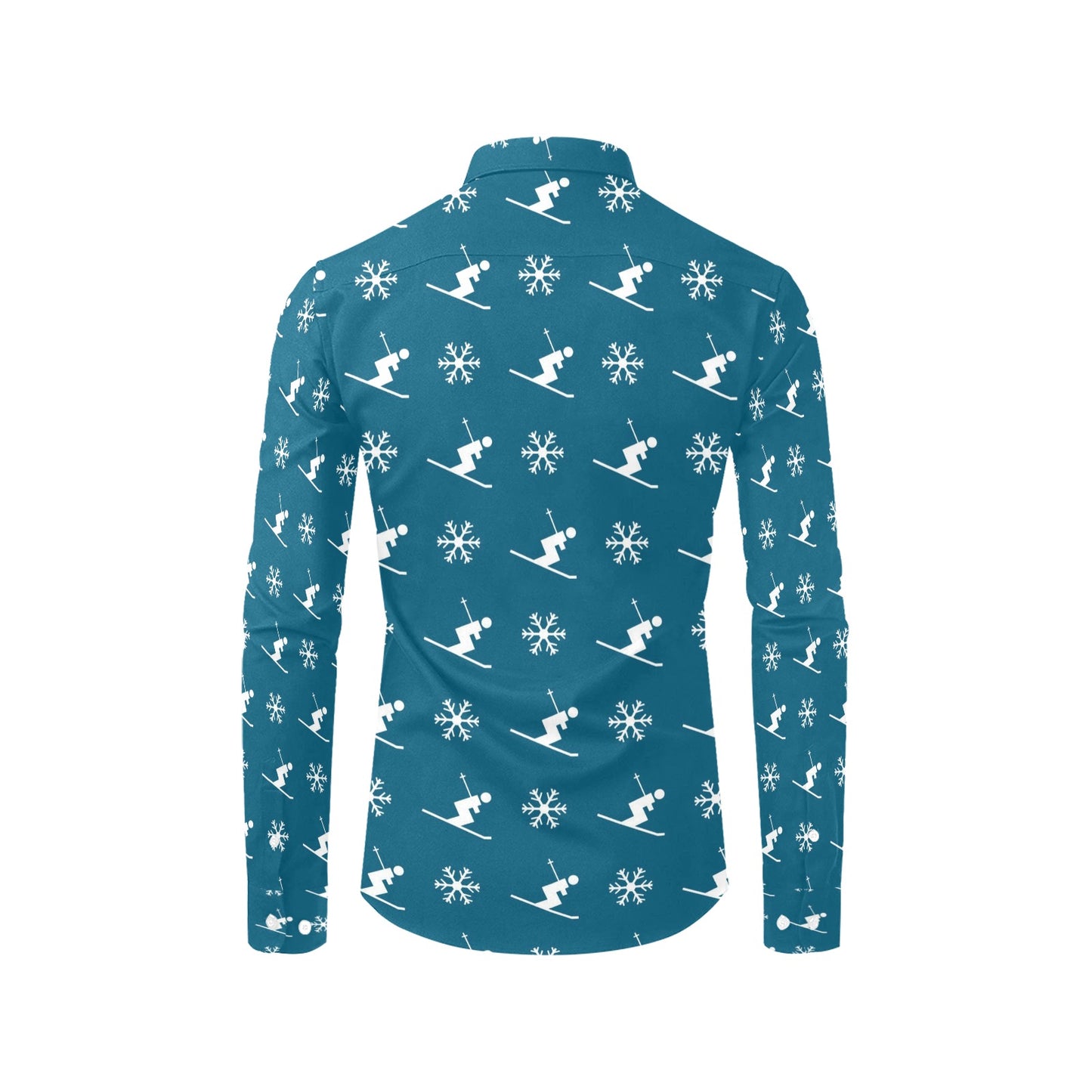 Ski Print Design LKS301 Men's Long Sleeve Dress Shirt