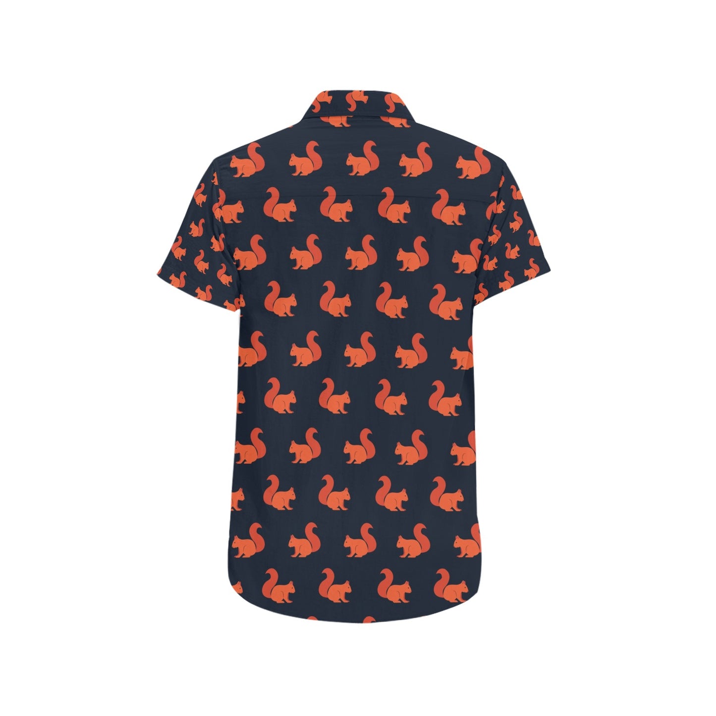 Squirrel Print Design LKS306 Men Short Sleeve Button Up Shirt