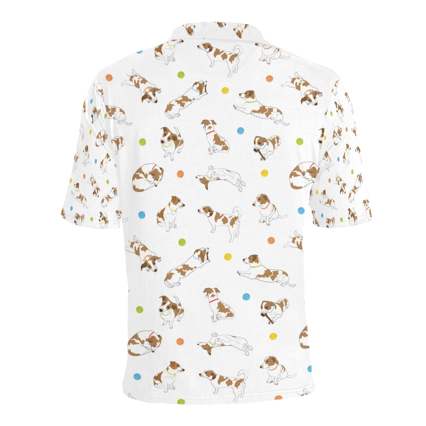Russell Terriers With Balls Print Design LKS307 Men Polo Shirt