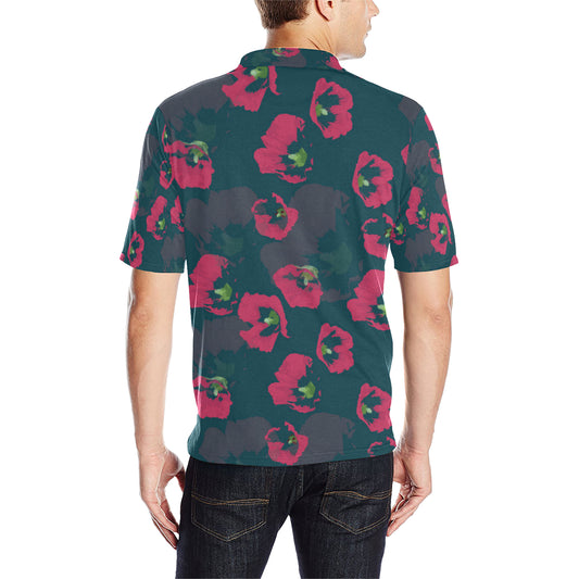Morning Glory Pattern Print Design 01 Men Polo Shirt