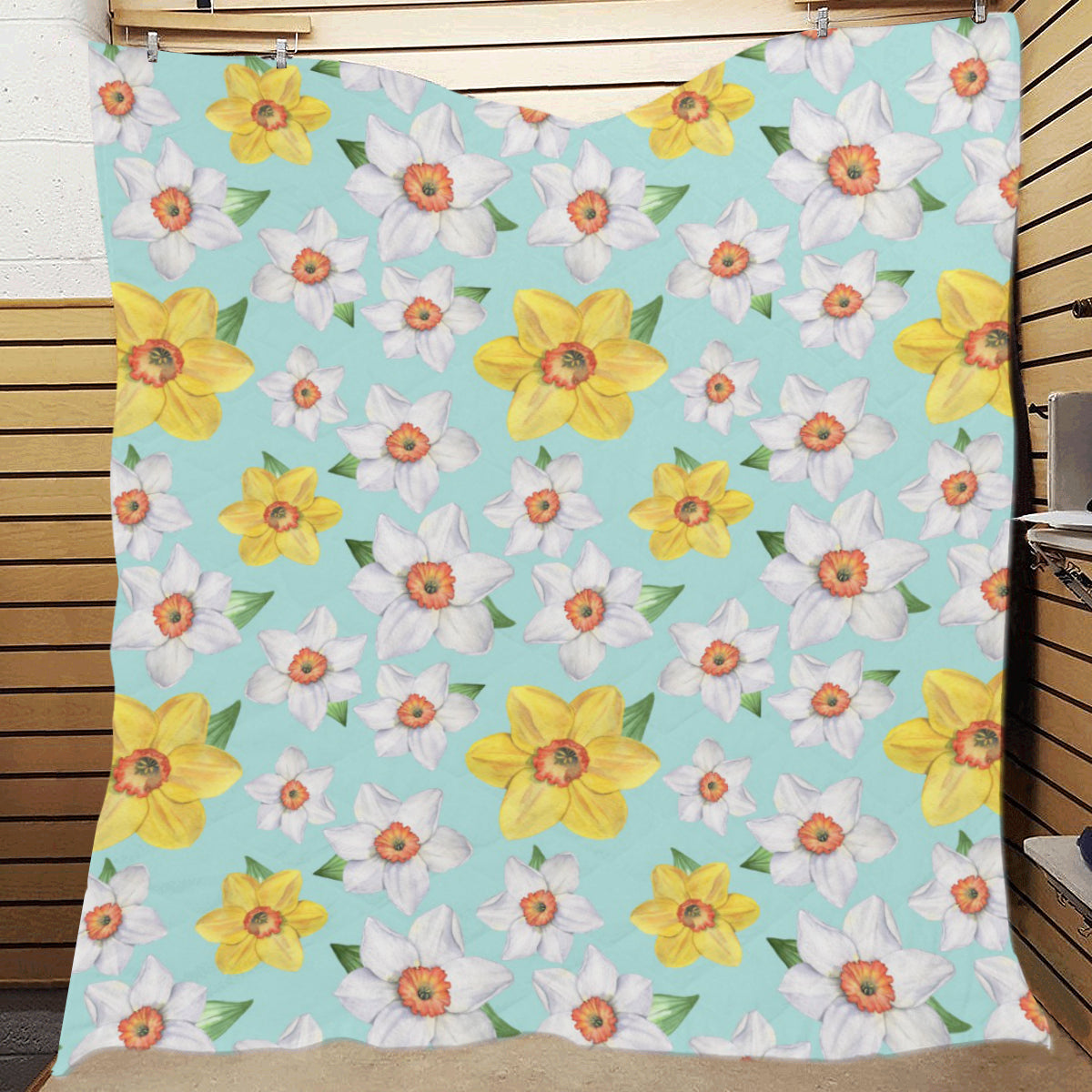 Daffodils Pattern Print Design DF07 Premium Quilt