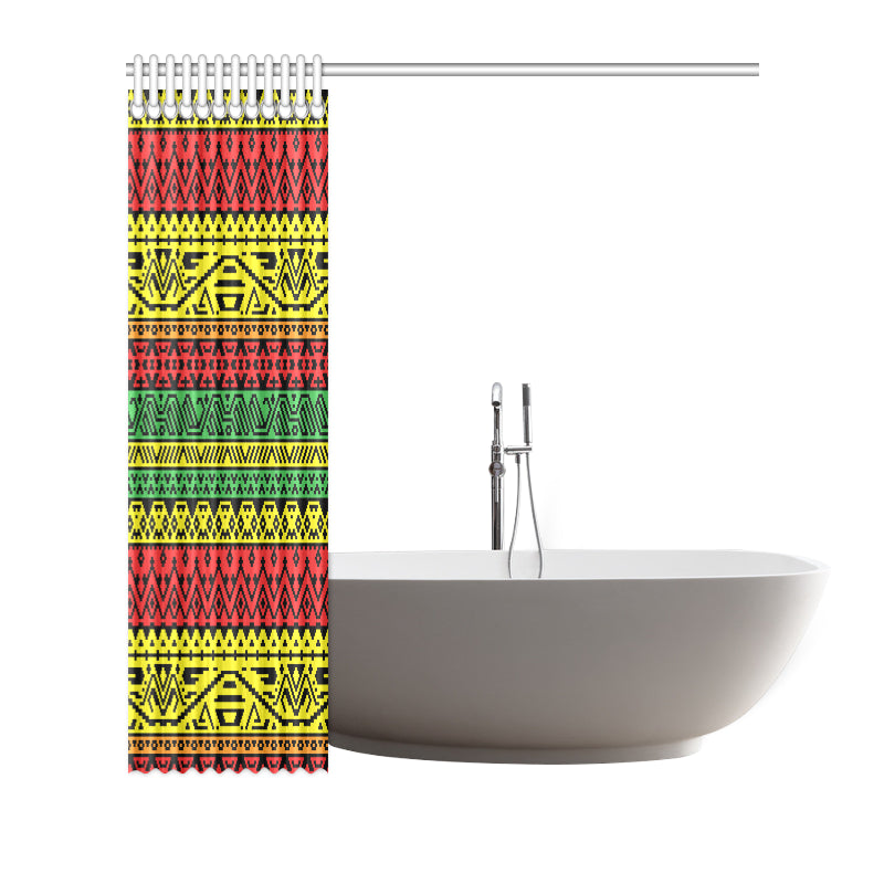 Rastafarian Pattern Print Design A02 Shower Curtain
