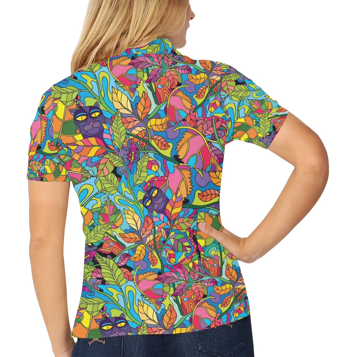 Trippy Print Design LKS301 Women's Polo Shirt