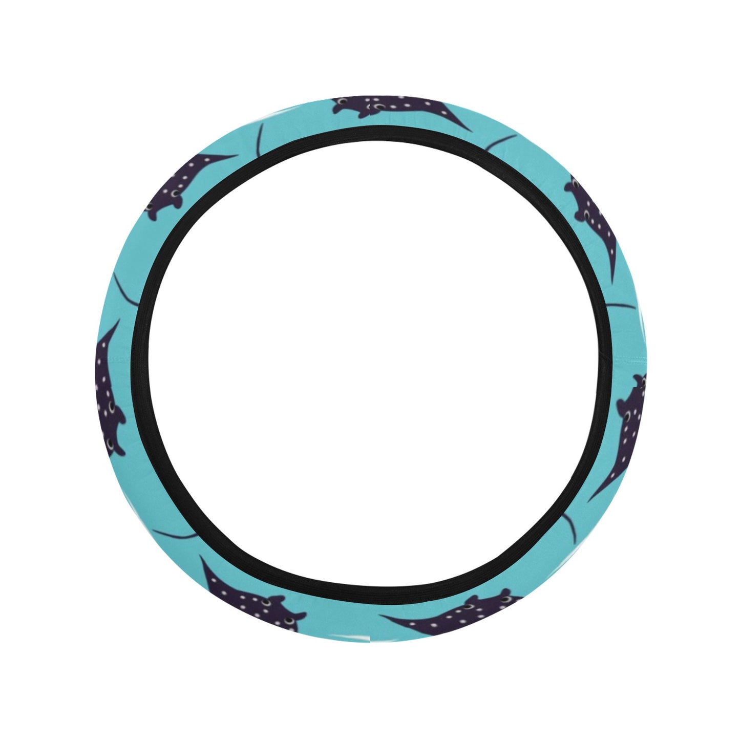 Manta Ray Print Design LKS403 Steering Wheel Cover with Elastic Edge