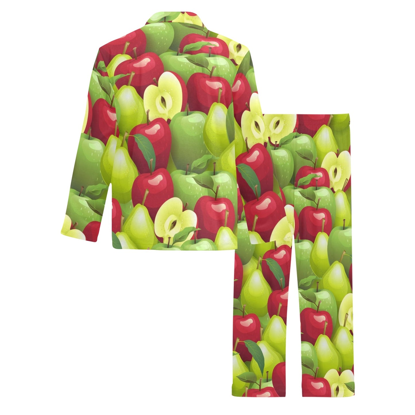 Apple Pattern Print Design AP03 Men's Long Pajama Set