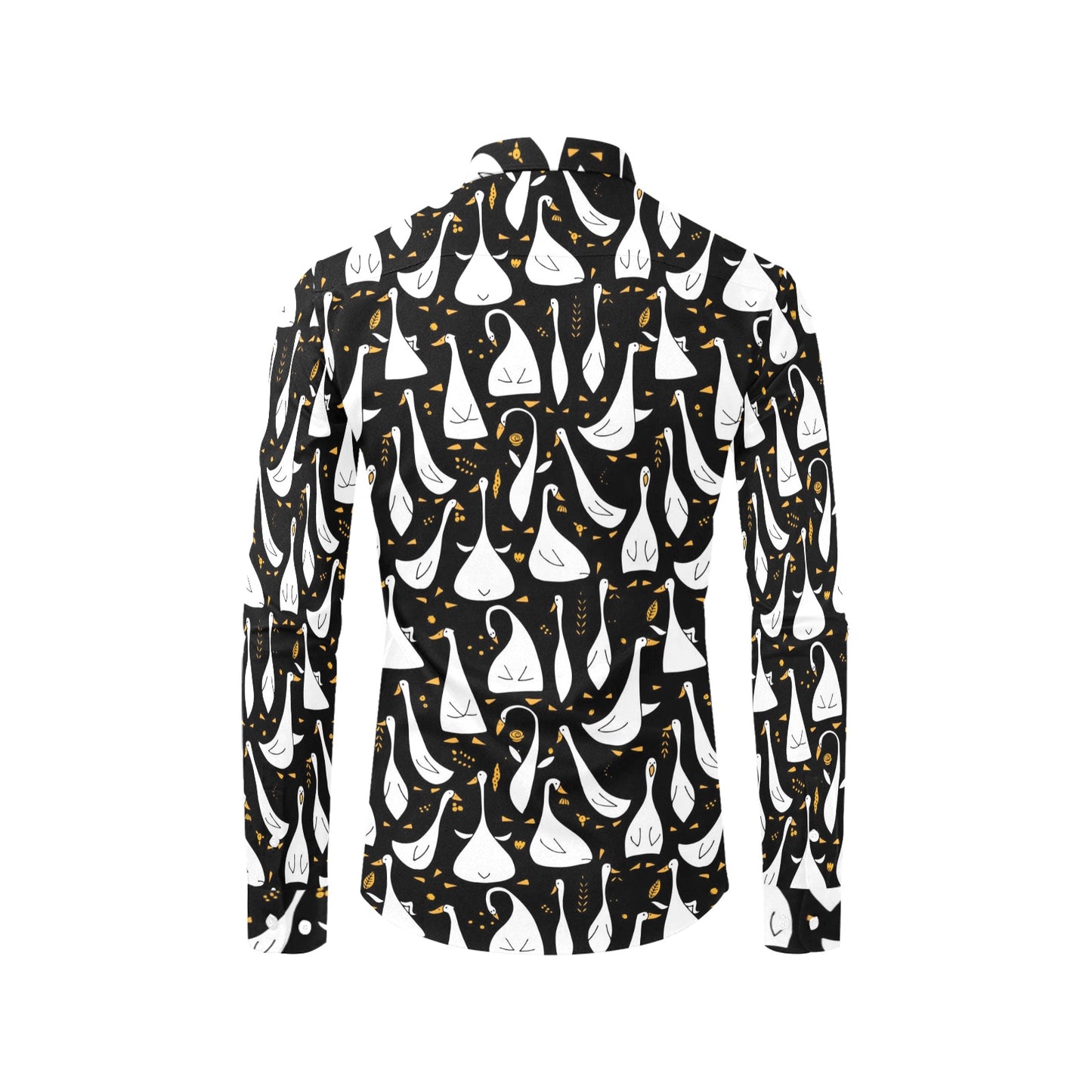 Goose Print Design LKS401 Men's Long Sleeve Dress Shirt