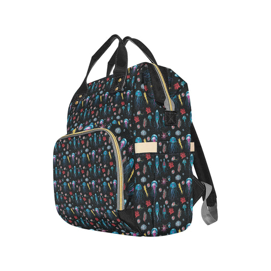 Jellyfish Underwater Print Diaper Bag Backpack