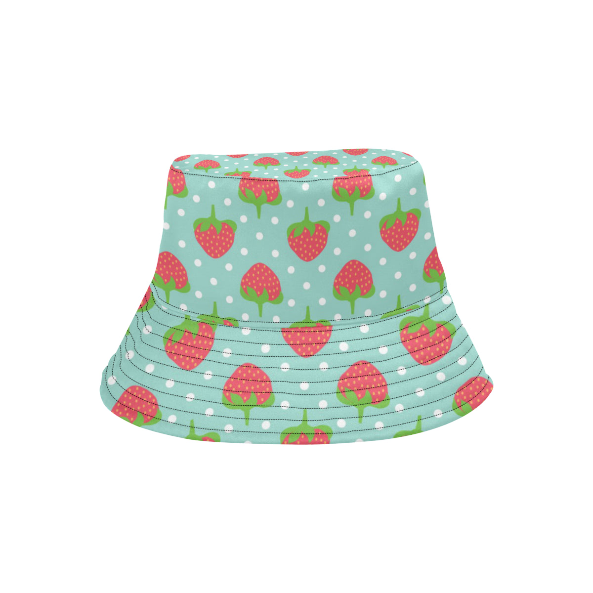 Strawberry Pattern Print Design SB06 Unisex Bucket Hat