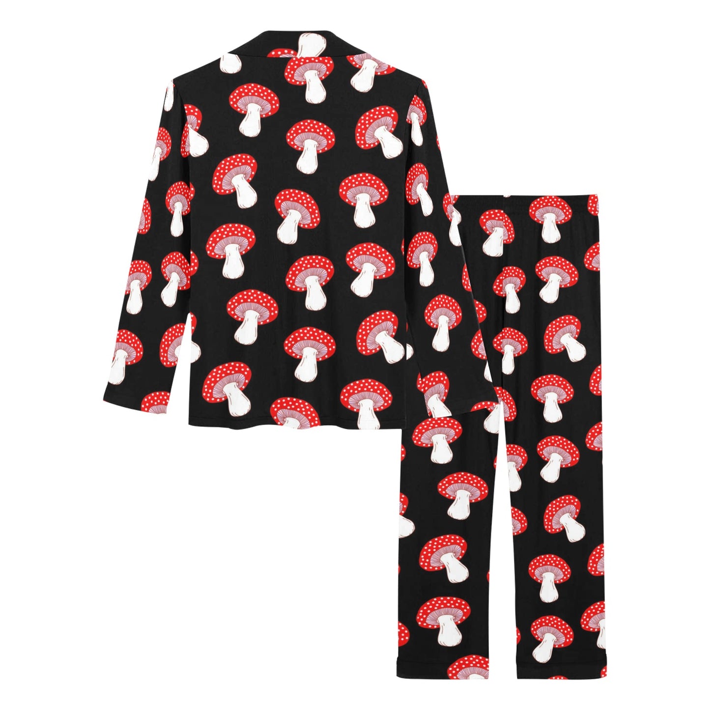 Mushroom Pattern Print Design A02 Women's Long Pajama Set