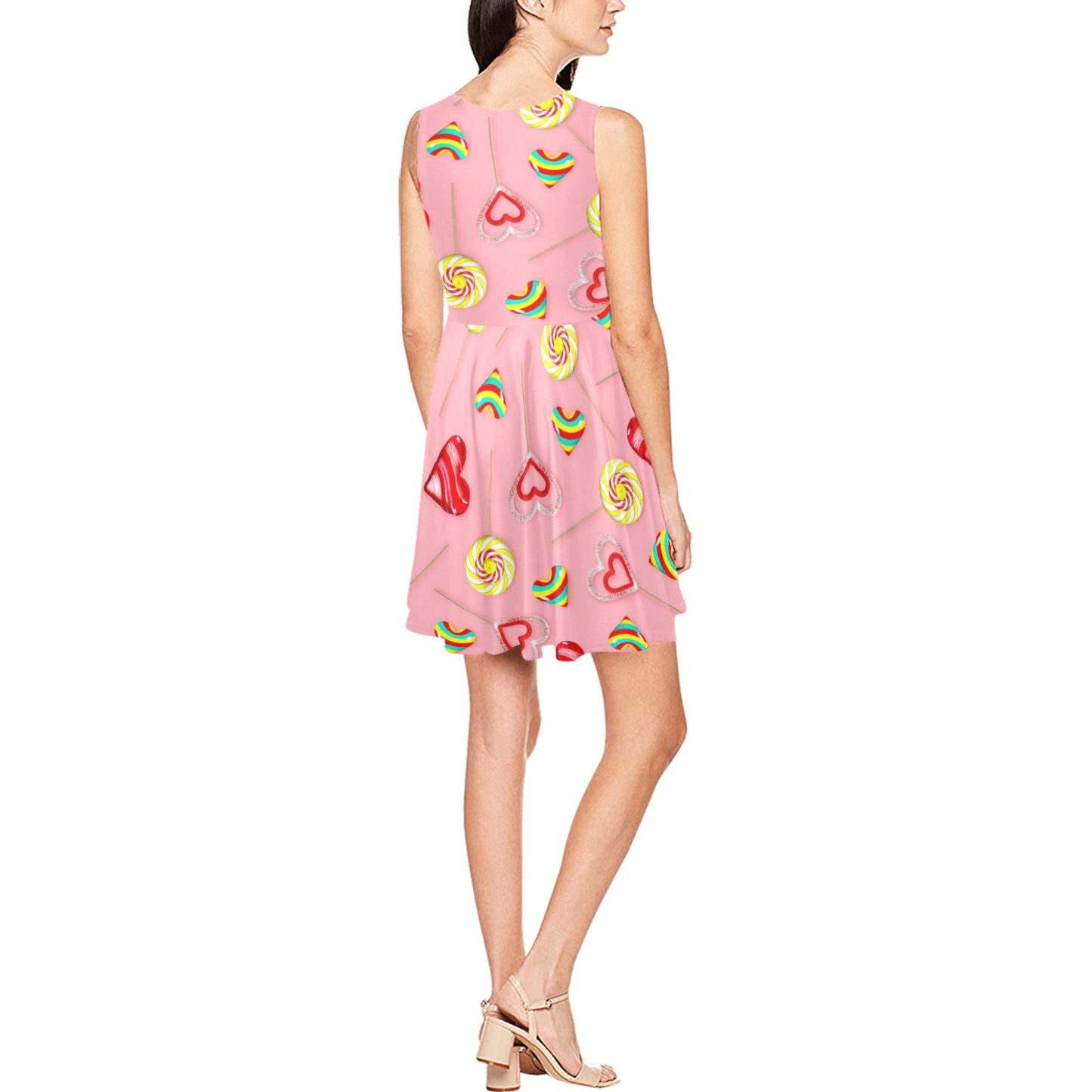 Lollipop Pattern Print Design LL05 Sleeveless Dress