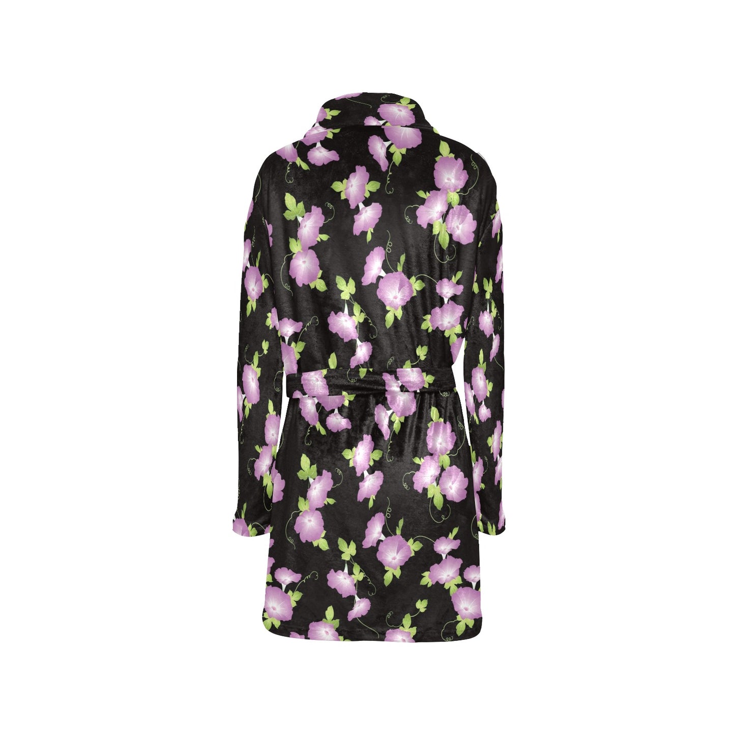 Morning Glory Pattern Print Design MG02 Women's Fleece Robe
