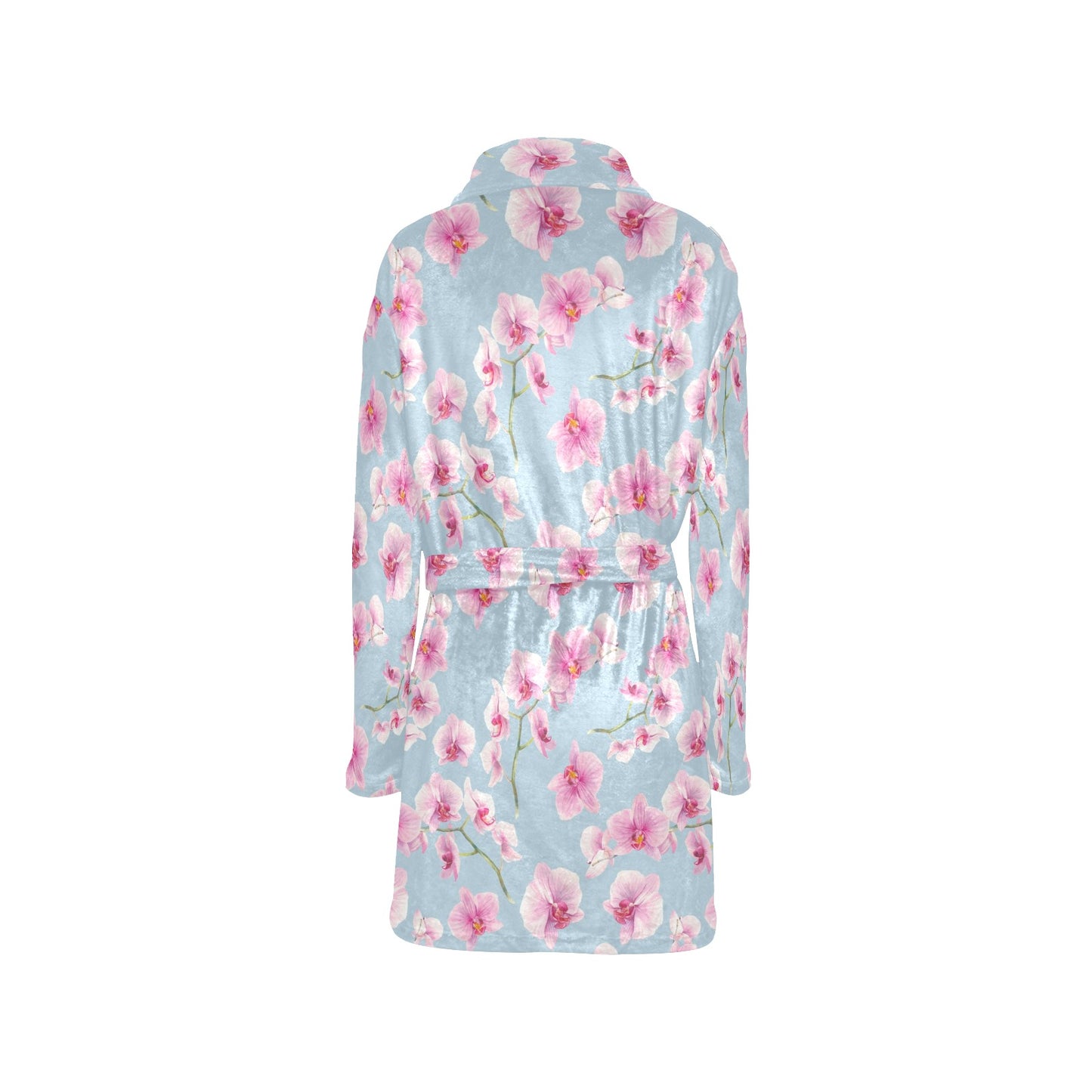 Orchid Pattern Print Design A01 Women's Fleece Robe