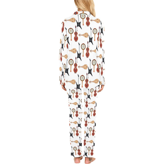 Banjo Print Design LKS403 Women's Long Pajama Set