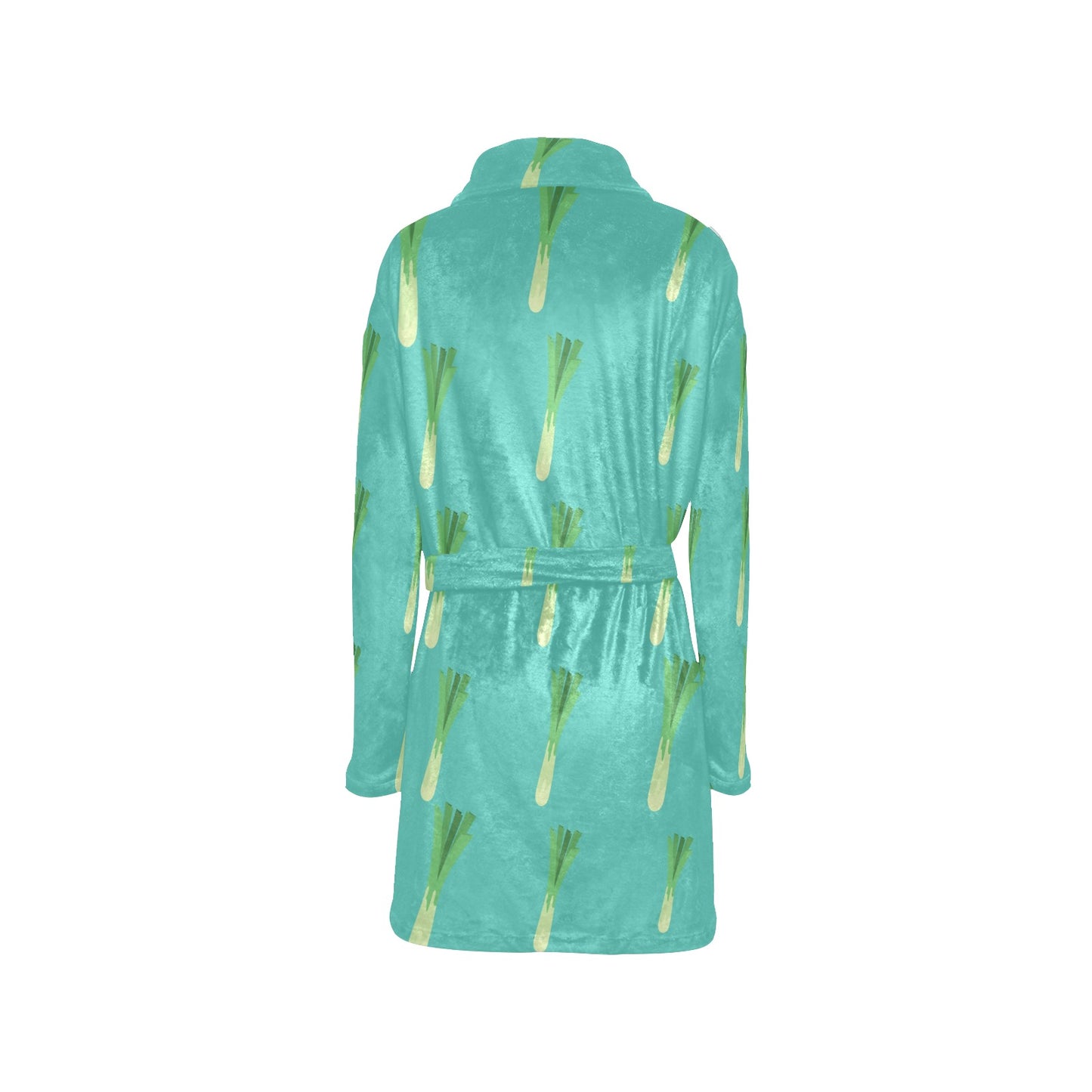 Leek Pattern Print Design 01 Women's Fleece Robe