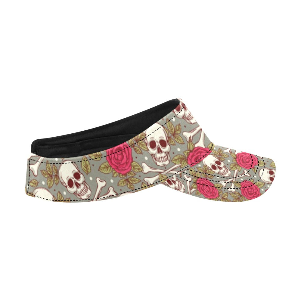 Skull Bone Rose Print Design LKS303 Unisex Sun Visor