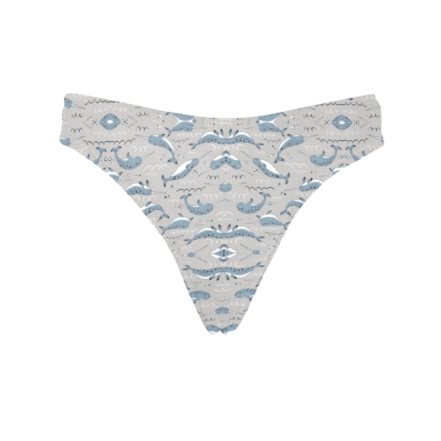 Narwhal Pattern Print Women's Thongs