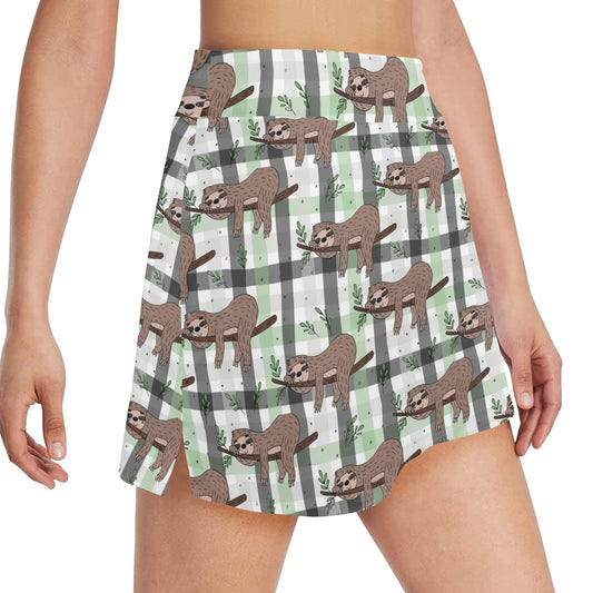 Sloth Print Design LKS301 17" Golf & Pickleball Skort with Pockets