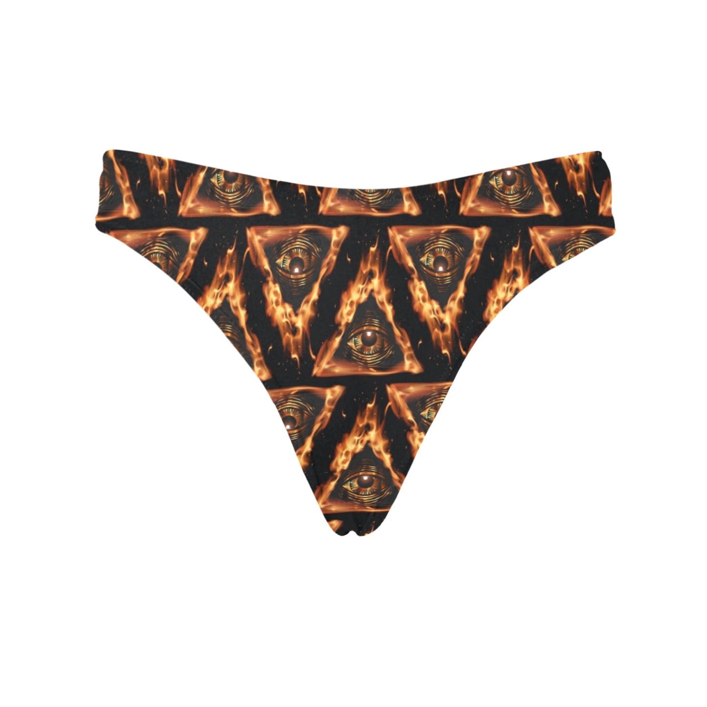 Eye of Horus in Flame Print Women's Thongs
