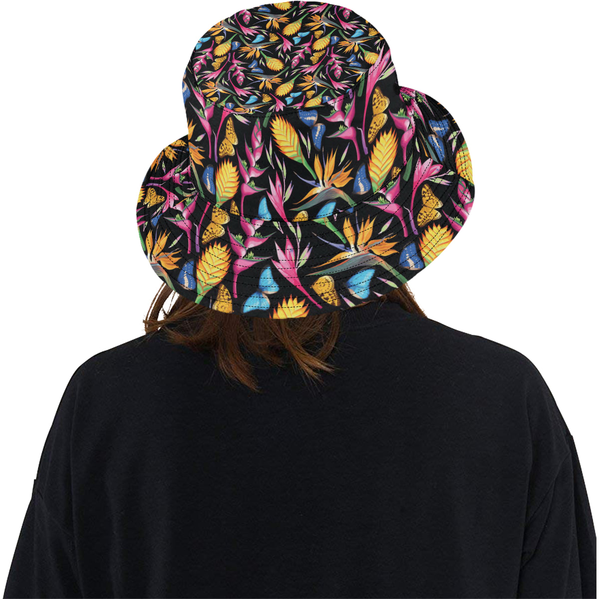 Tropical Flower Pattern Print Design TF016 Unisex Bucket Hat