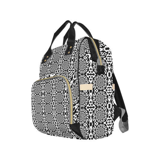 Yin Yang Spiral Design Print Diaper Bag Backpack