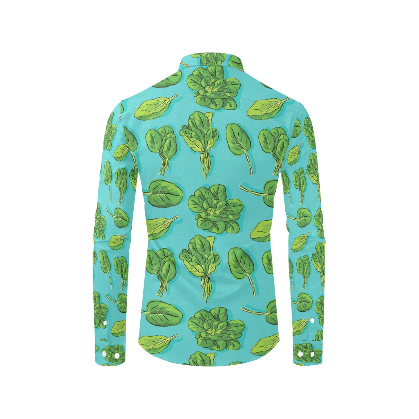 Spinach Print Design LKS301 Men's Long Sleeve Dress Shirt