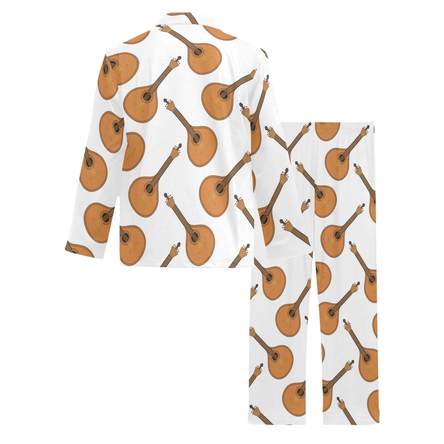 Mandolin Pattern Print Design 01 Men's Long Pajama Set