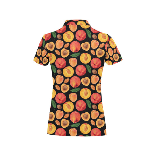 Peach Pattern Print Design A02 Women's Polo Shirt