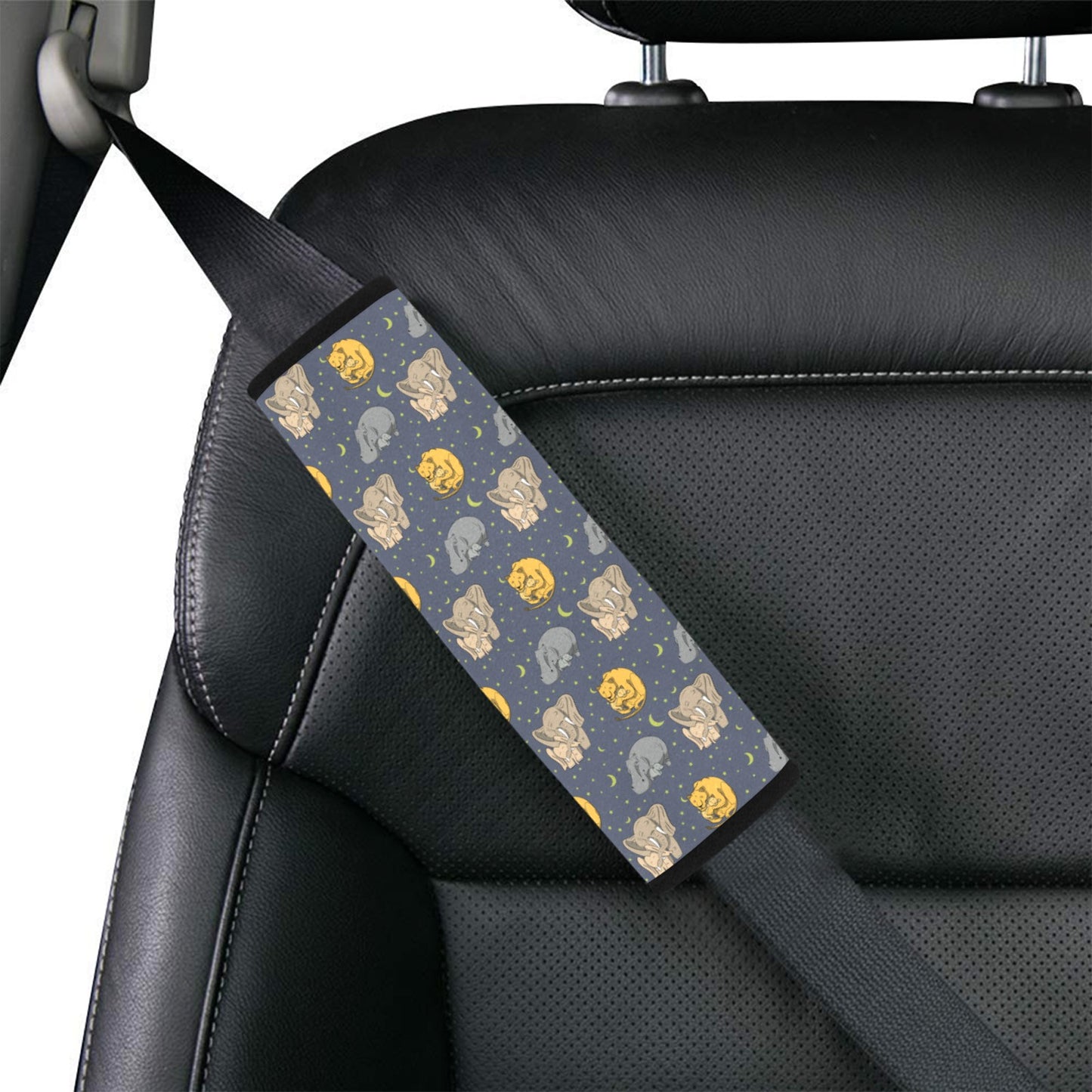 Safari Elephant Lion Print Design LKS303 Car Seat Belt Cover