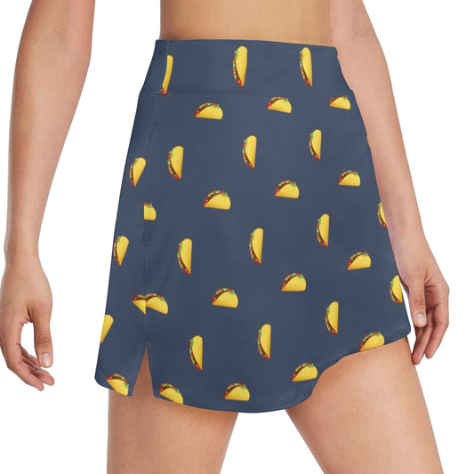 Taco Print Design LKS305 17" Golf & Pickleball Skort with Pockets