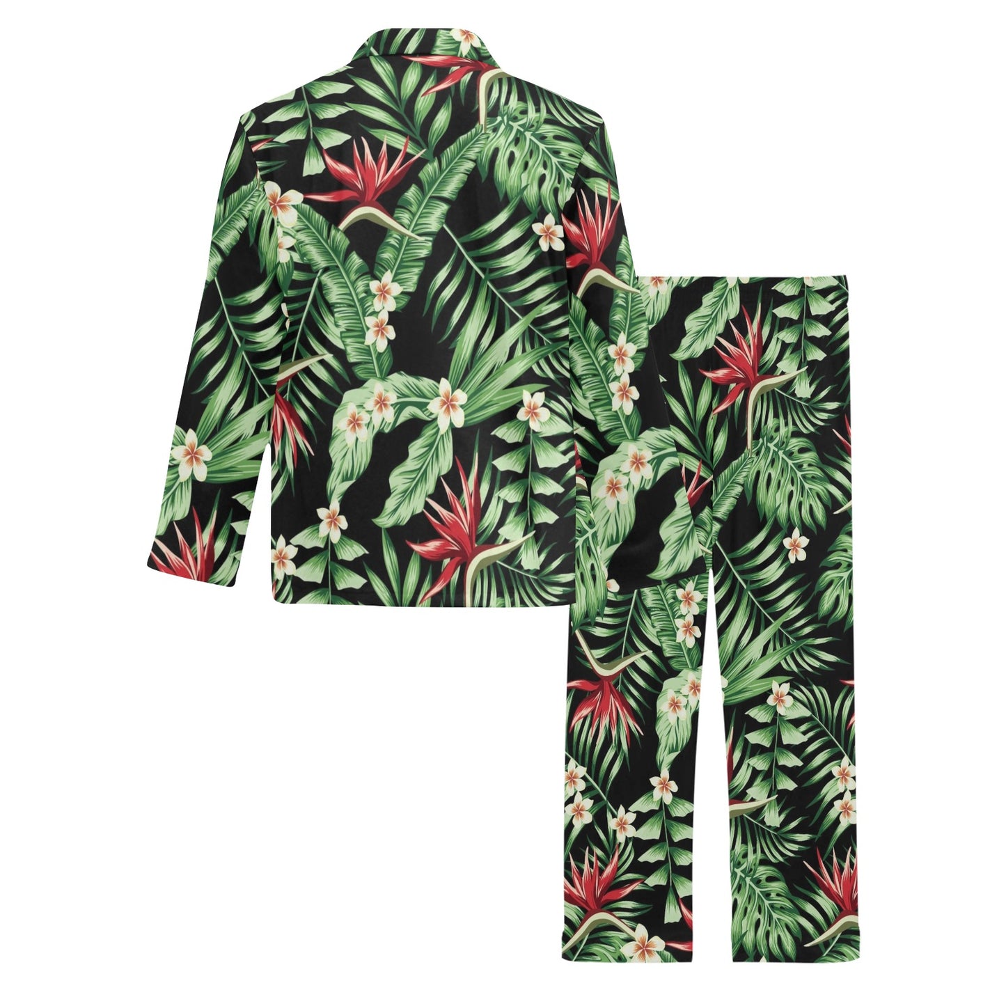 Bird Of Paradise Pattern Print Design BOP05 Men's Long Pajama Set