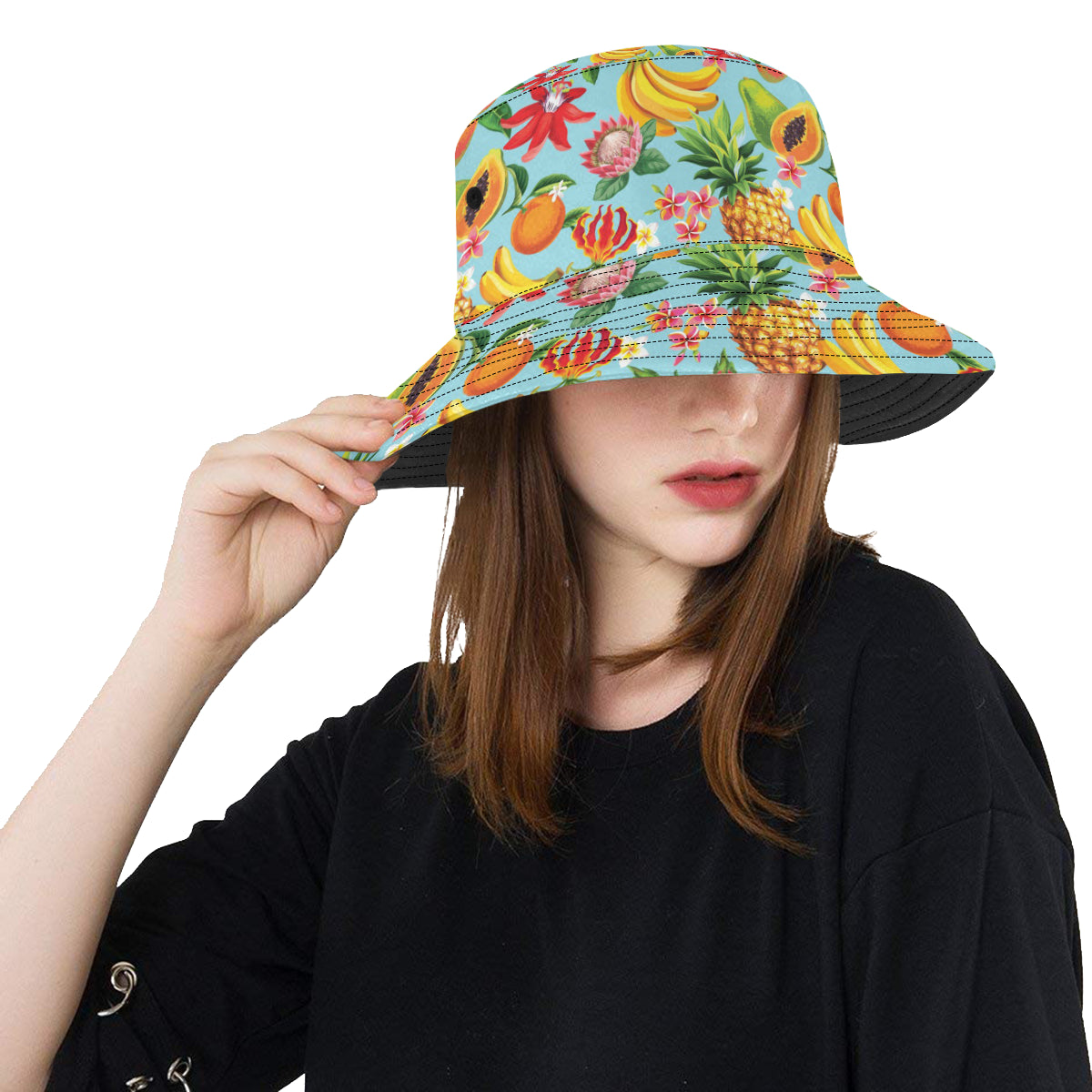 Tropical Fruits Pattern Print Design TF01 Unisex Bucket Hat