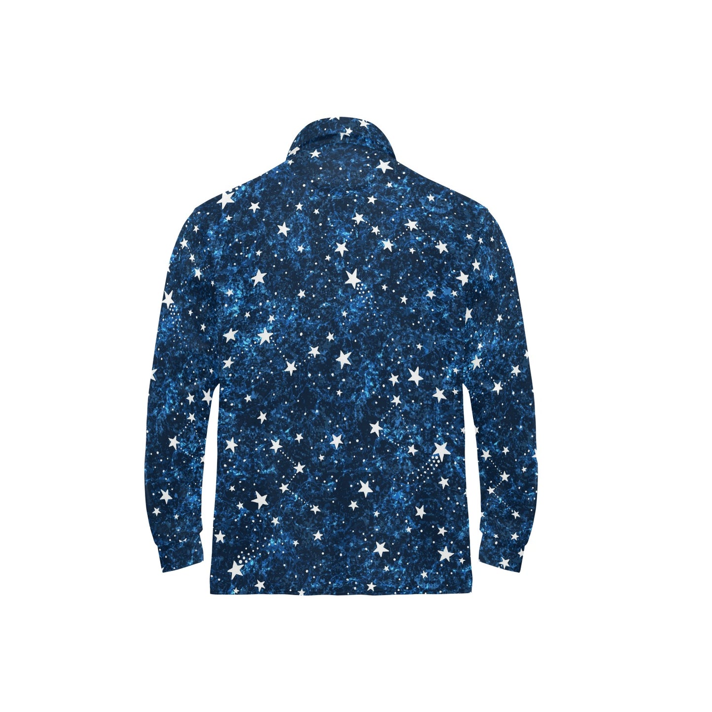 Cosmic Pattern Print Design 05 Long Sleeve Polo Shirt For Men's