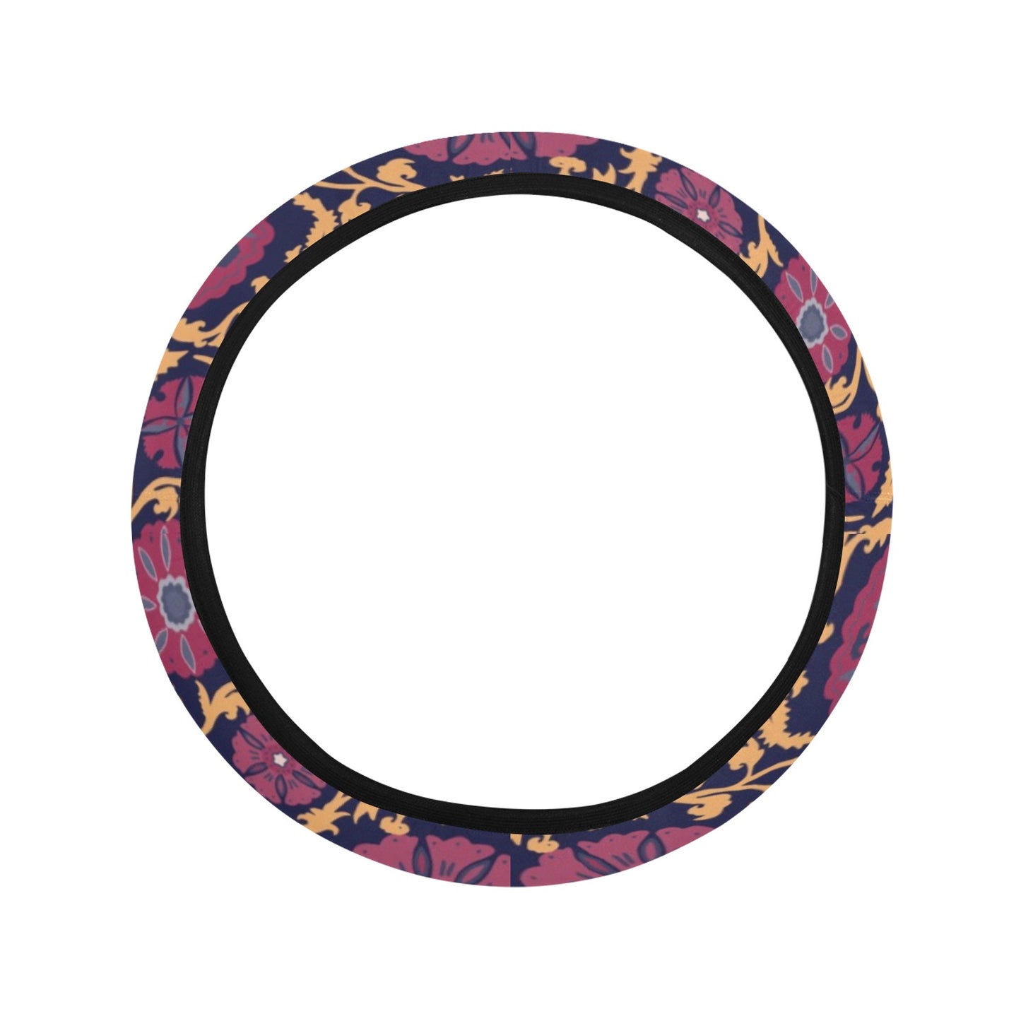 Suzani Print Design LKS303 Steering Wheel Cover with Elastic Edge