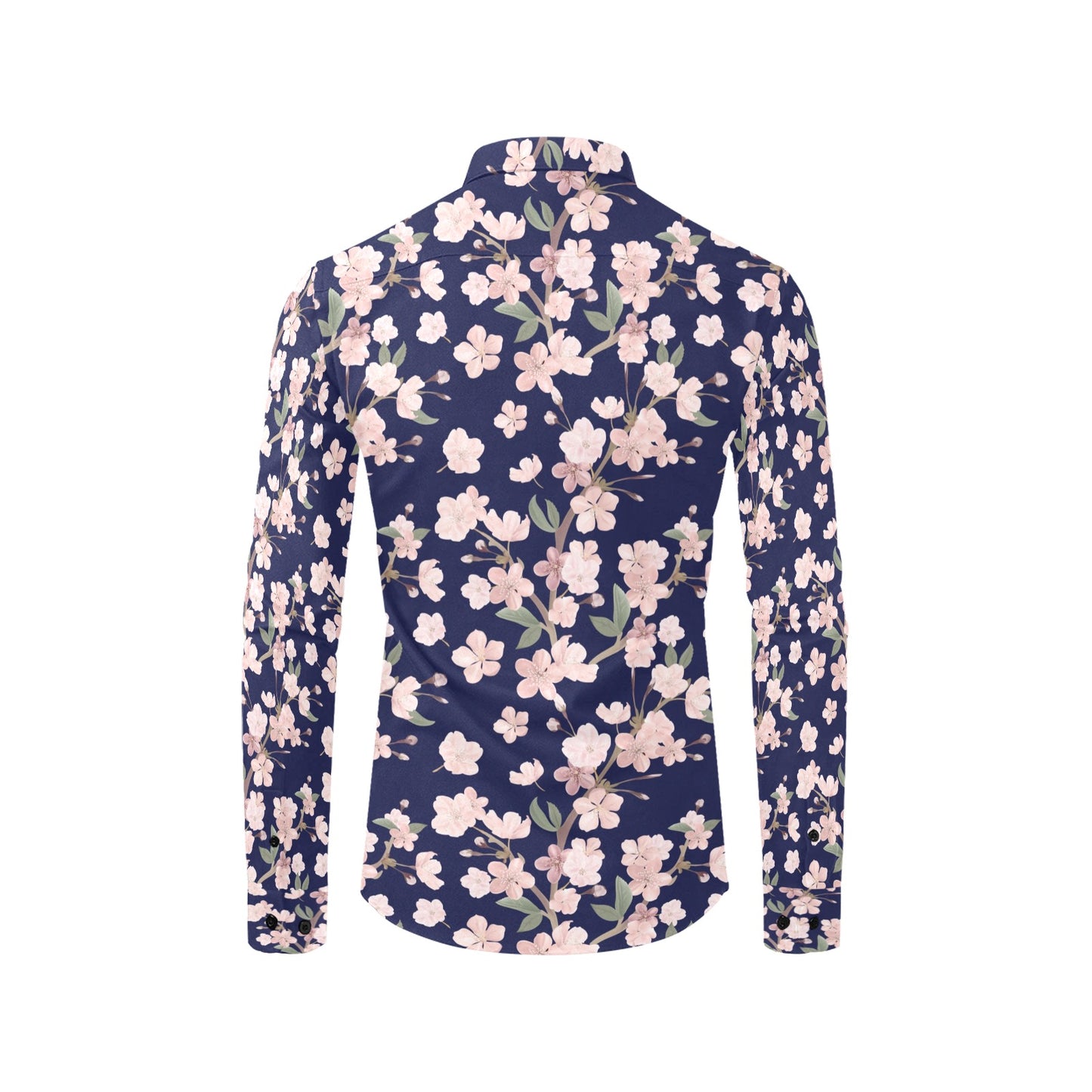 Sakura Print Design LKS301 Men's Long Sleeve Dress Shirt