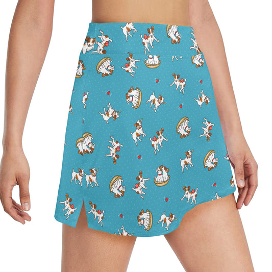 Russell Terriers Playing Print Design LKS305 17" Golf & Pickleball Skort with Pockets