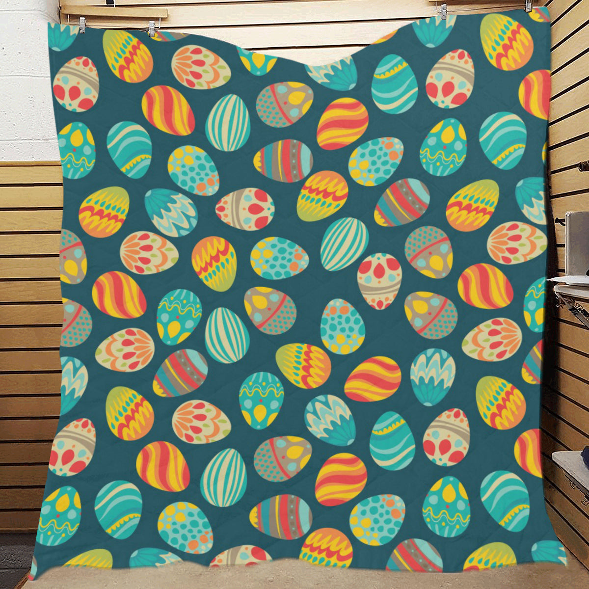 Easter Eggs Pattern Print Design RB09 Premium Quilt