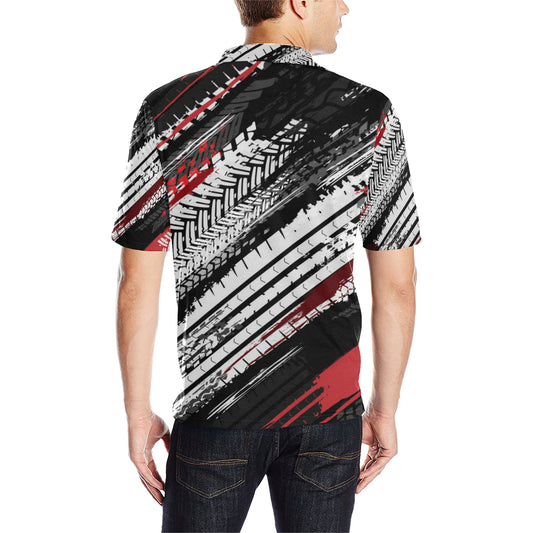 Racing Pattern Print Design A03 Men Polo Shirt