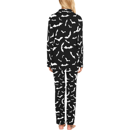 Bat Pattern Print Design 05 Women's Long Pajama Set