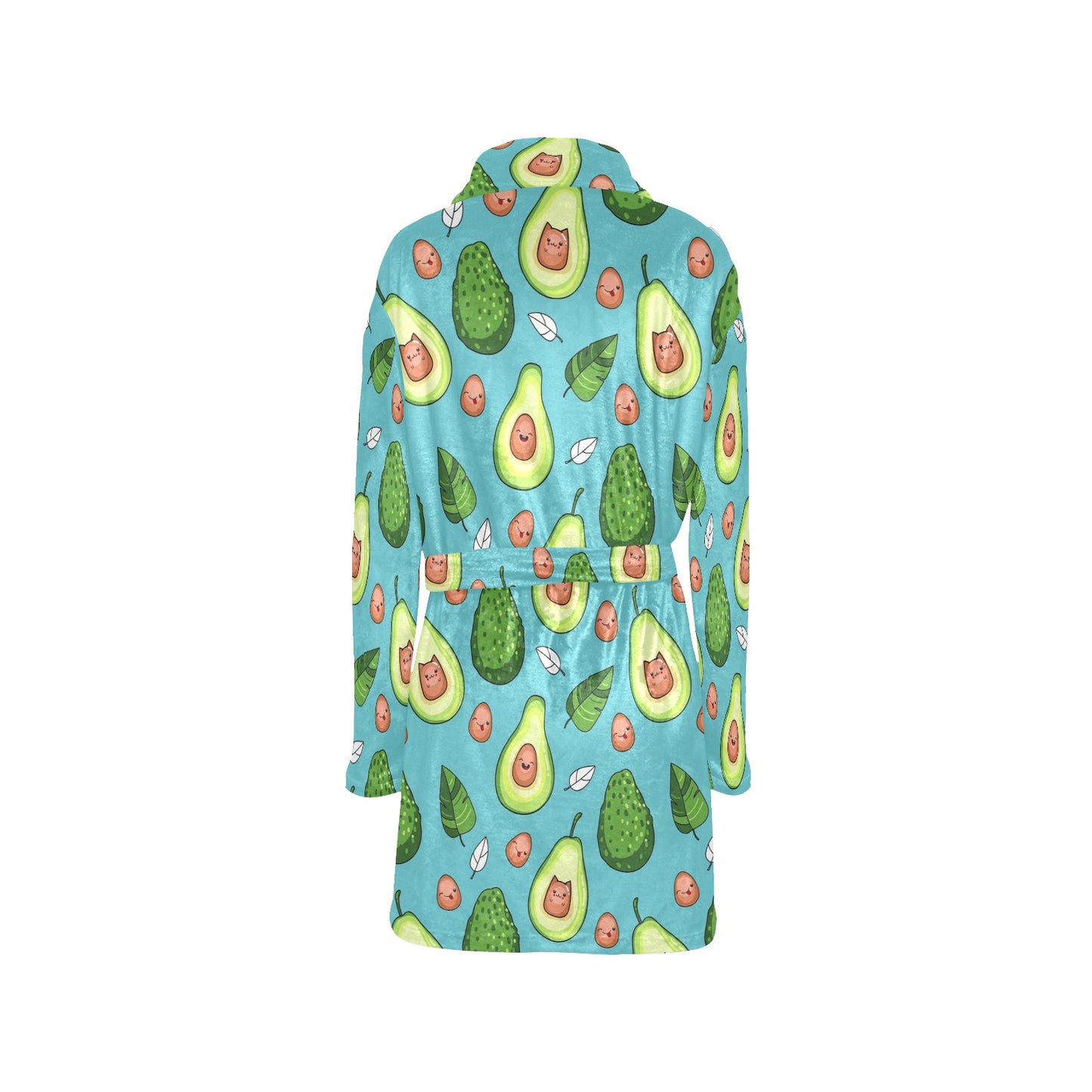 Avocado Pattern Print Design AC05 Women's Fleece Robe